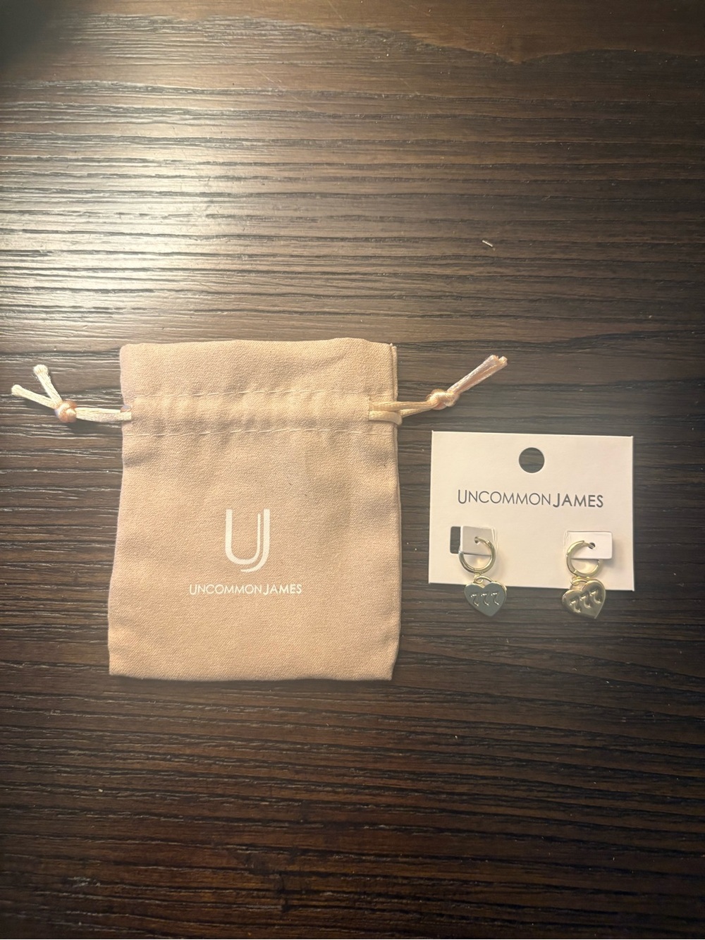 NEW Uncommon James gold Lucky Girl huggie earrings